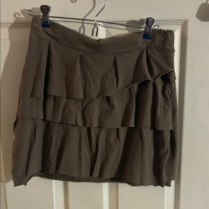 Loft brown tiered skirt size XS